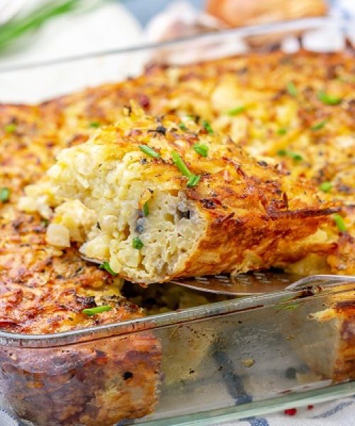 Potato kugel casserole, jewish cuisine. Potato kugel casserole, jewish cuisine.